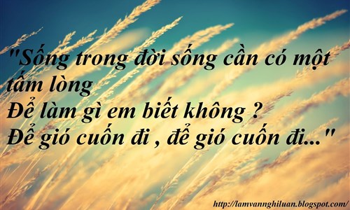 Sống là cho đâu chỉ nhận riêng mình