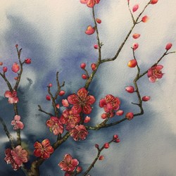 Đào Tết (Tranh sơn dầu)